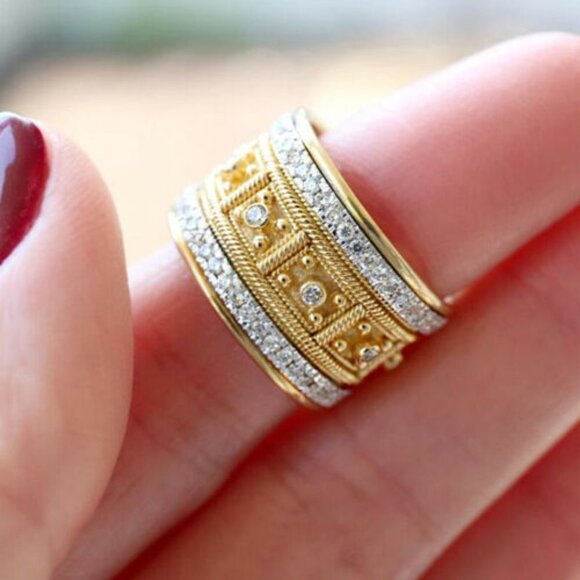GOLD DIAMOND BRIDAL RING - Picture 3 of 4